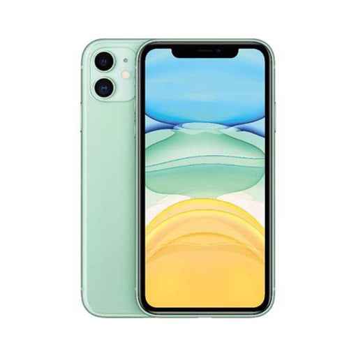 Blumpie used iPhone 11 for sale in green color showing front display and dual rear cameras