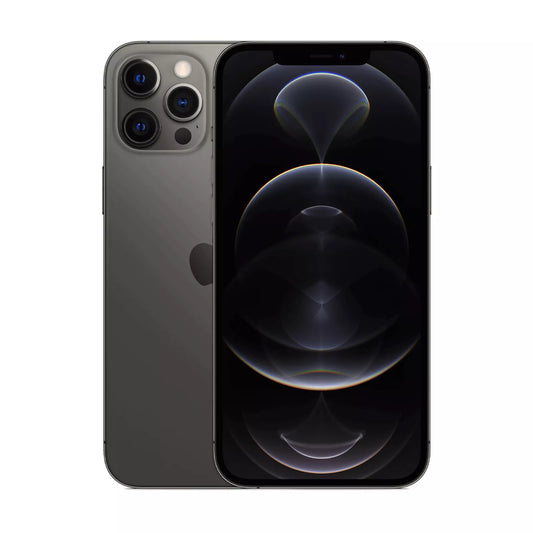 Buy Used iPhone 12 Pro Egypt in graphite color showing front and back with triple cameras